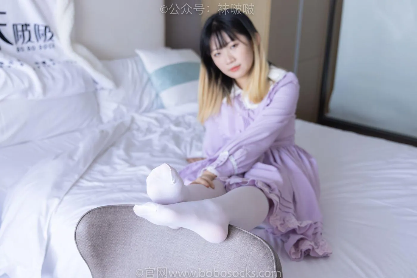 [BoBoSocks袜啵啵]NO.079 砂糖-皮鞋、厚白丝（花絮版） [140P]插图1